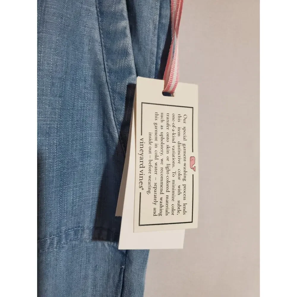 Vineyard Vines NWT Chambray Jogger Pants Girls Size XL Blue Pockets Drawstring